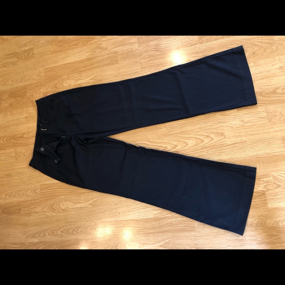 Cute boot cut navy pinstriped dress pants